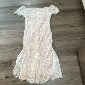 Just me white midi lace dress